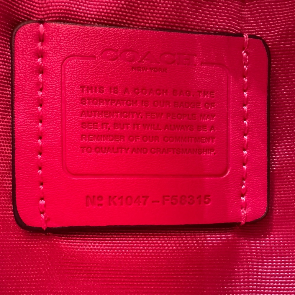 COACH Mini Charlie Backpack in Signature Canvas with Pink Leather - Picture 6 of 15